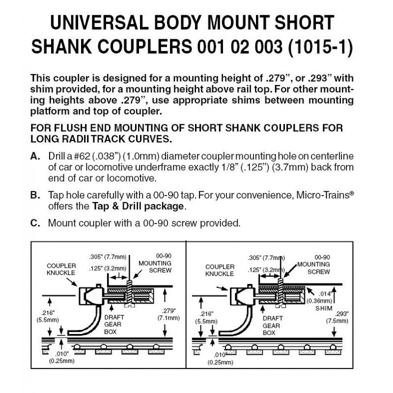 Universal BMC Short Shank Assembled (1015-1-10) (10pr)