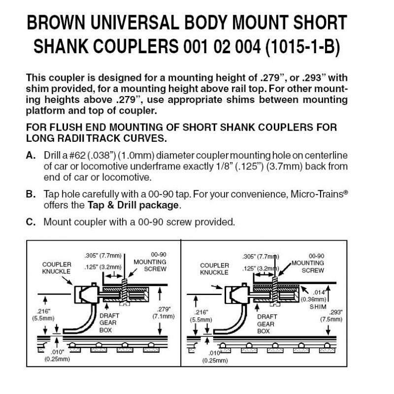 BROWN Universal BMC Short Shank Assembled (1015-1-B)
