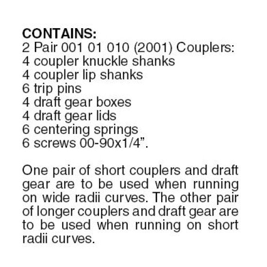 Micro Trains 2004 Coupler Kit