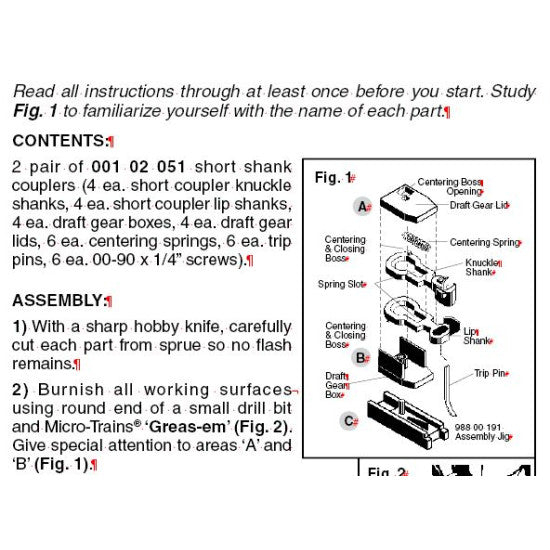 Micro Trains 2004 Coupler Kit