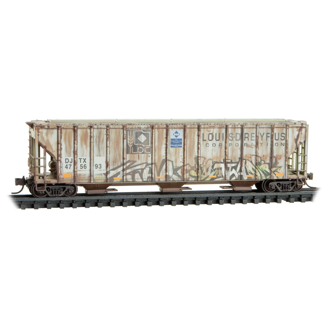 DJTX Weathered 2-Pack - 3 Bay Evans Covered Hoppers