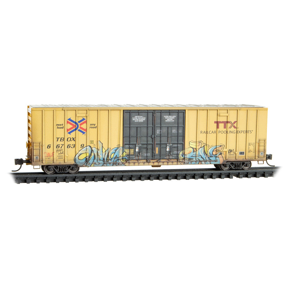 60' Rib Side Boxcar - Weathered TTX - Rd# 667639