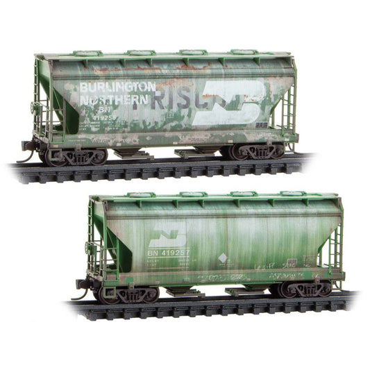 Micro Trains - Burlington Northern Weathered Hopper 2-Pack