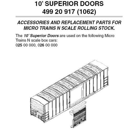 Replacement 10' Superior Door for 50'cars 12 ea (1062)