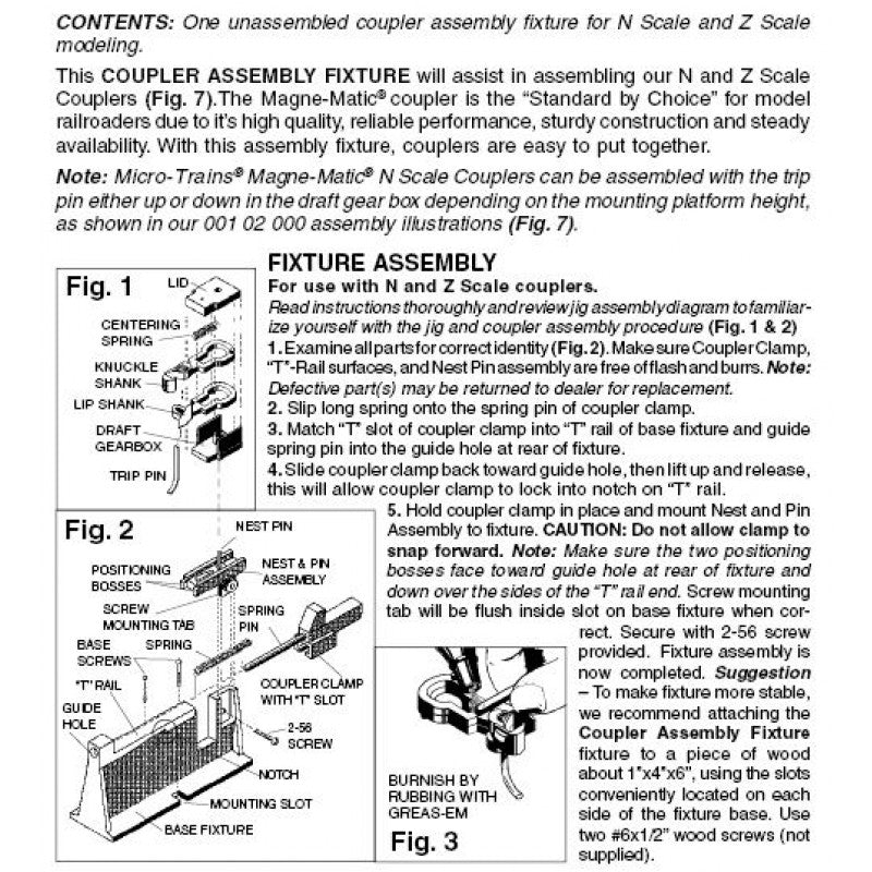 N & Z Coupler Assembly Fixture (702)