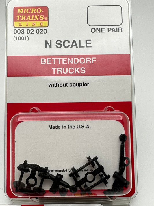 Bettendorf Trucks w/o couplers 1 pr (1001)