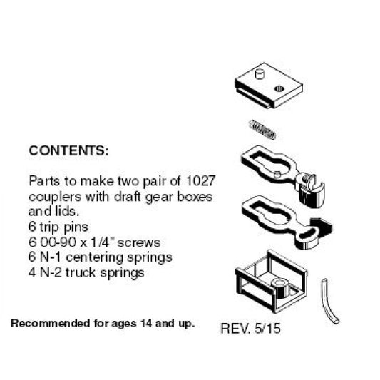 Unassembled Short Shank Body Mount Couplers - 1027 - 2 Pairs