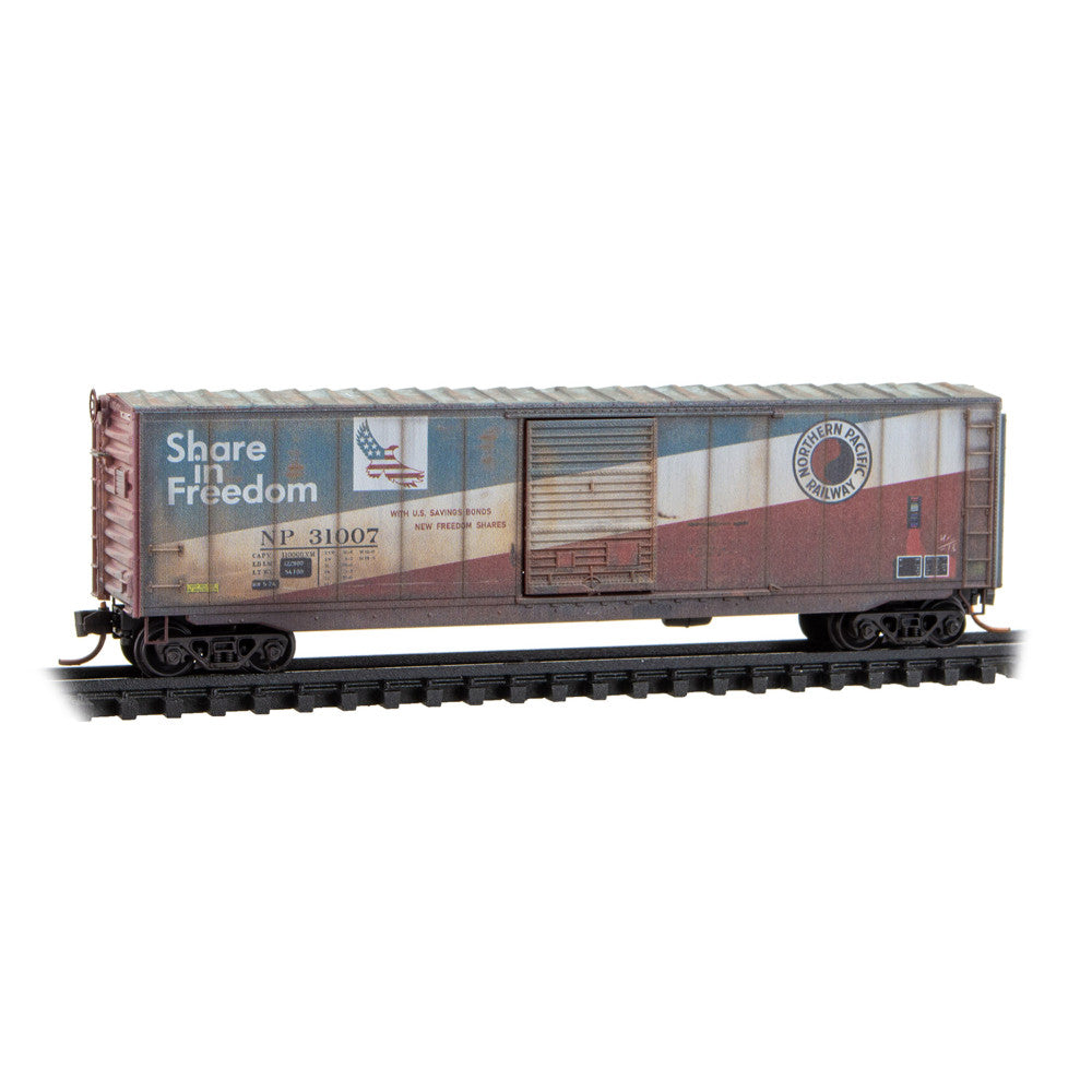 N Burlington Northern ex-Northern Pacific “Share in Freedom” Weathered 2-Pack