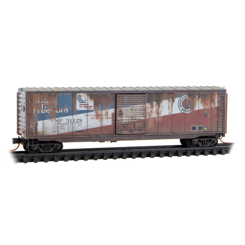 N Burlington Northern ex-Northern Pacific “Share in Freedom” Weathered 2-Pack