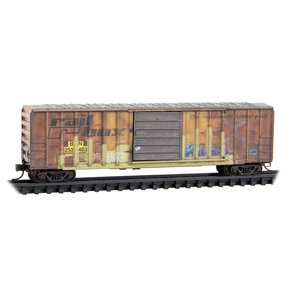 N Scale Weathered Burlington Northern ex-Railbox 250463