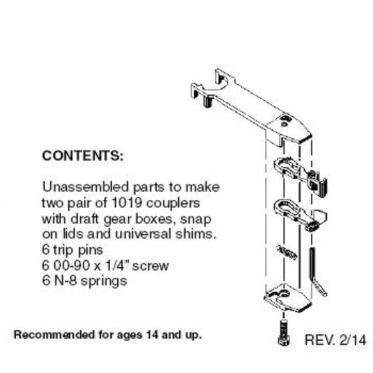 Unassembled Coupler for TM or BM on TOFC's (1019) (2pr)