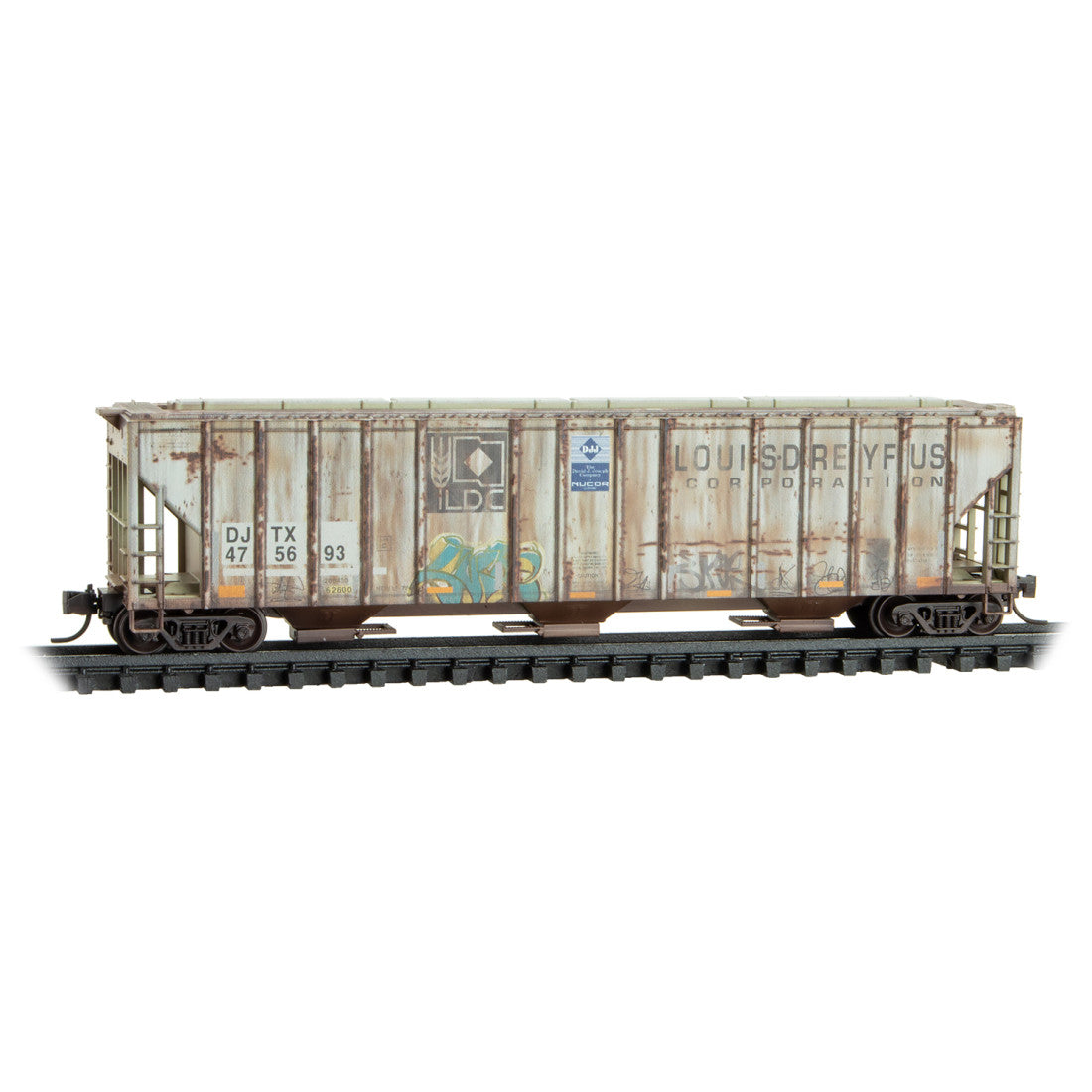 DJTX Weathered 2-Pack - 3 Bay Evans Covered Hoppers