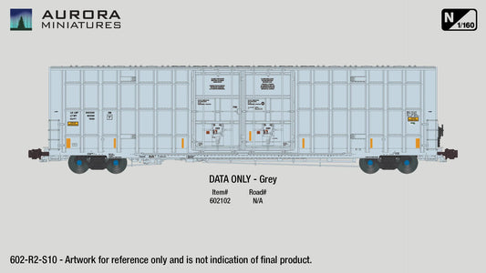 Greenbrier 7550 cf 60’ Plate F Boxcar (2nd Run) - DATA ONLY Grey - N Scale