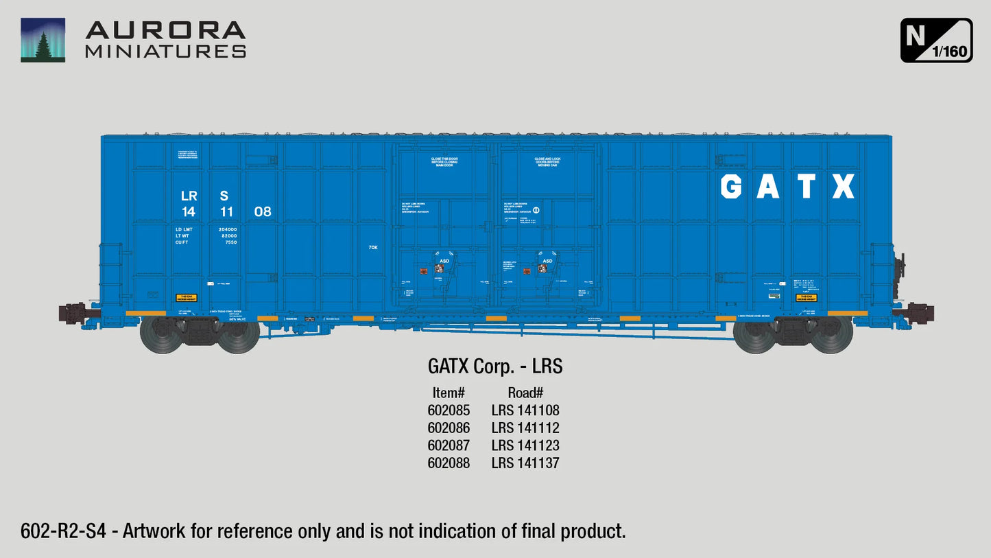 Greenbrier 7550 cf 60’ Plate F Boxcar (2nd Run) - GATX Corp. (LRS) - N Scale