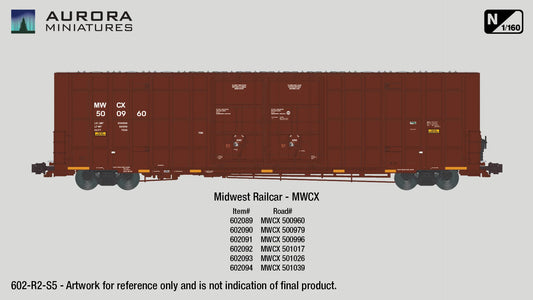 Greenbrier 7550 cf 60’ Plate F Boxcar (2nd Run) - Midwest Railcar (MWCX) - N Scale