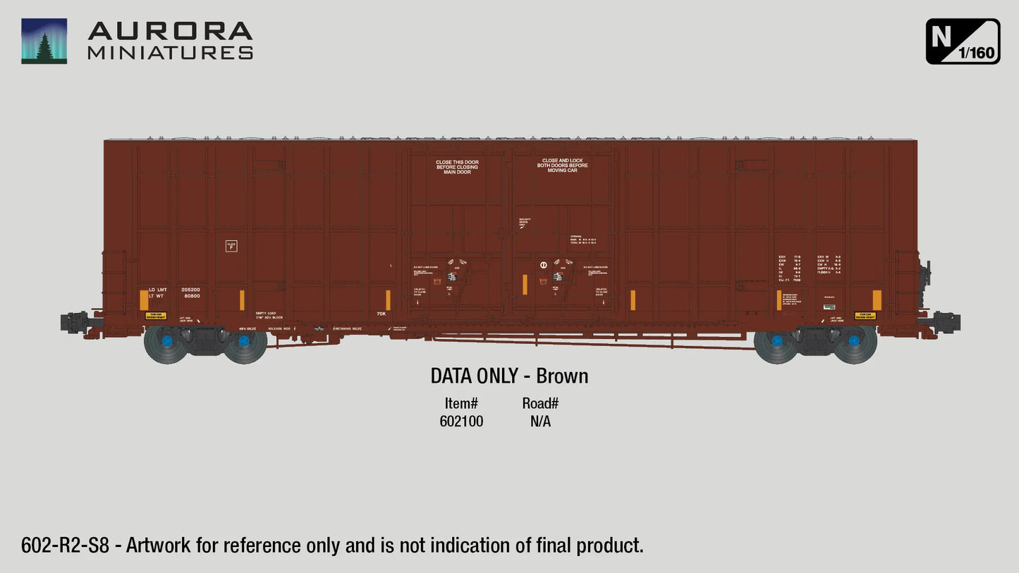 Greenbrier 7550 cf 60’ Plate F Boxcar (2nd Run) - DATA ONLY Brown