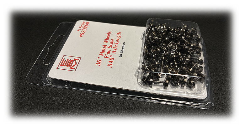 Eastern Seaboard Models 36" Metal Wheel Sets - .540 Axle Length - N Scale