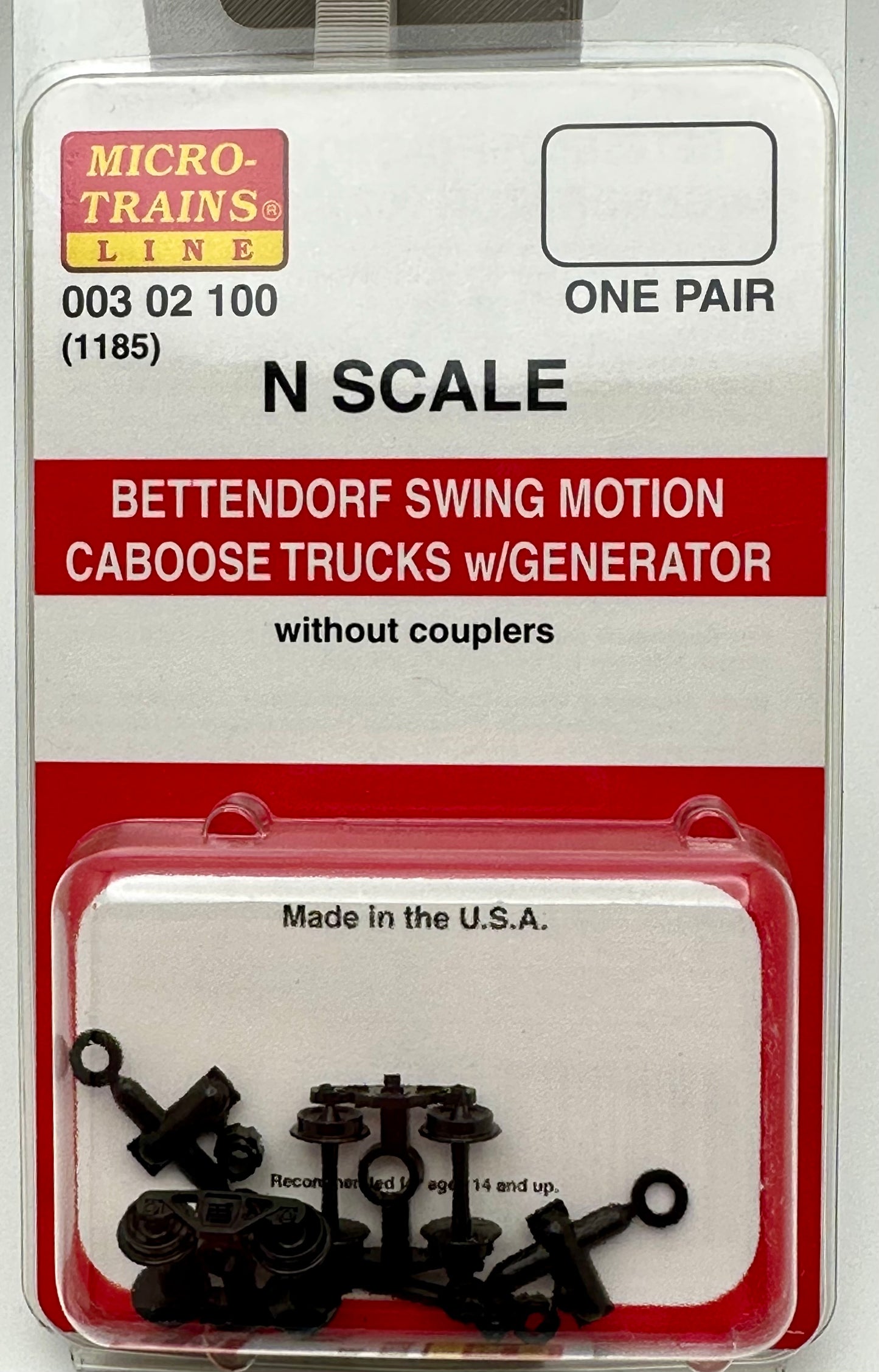 Swing Motion Caboose Truck w/ Generator, no coupler 1 pr (1185)